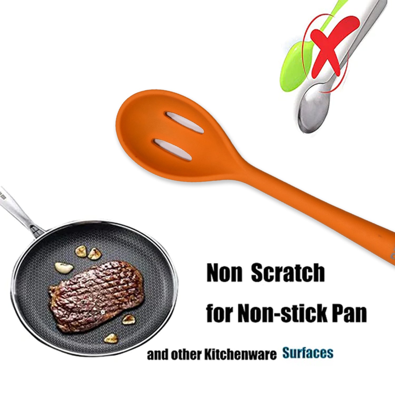 5404 Silicon Non-stick Heat Resistant Kitchen Item Premium Spoon ( 1pc ). 5404 Silicon Non-stick Heat Resistant Kitchen Item Premium Spoon ( 1pc ).
